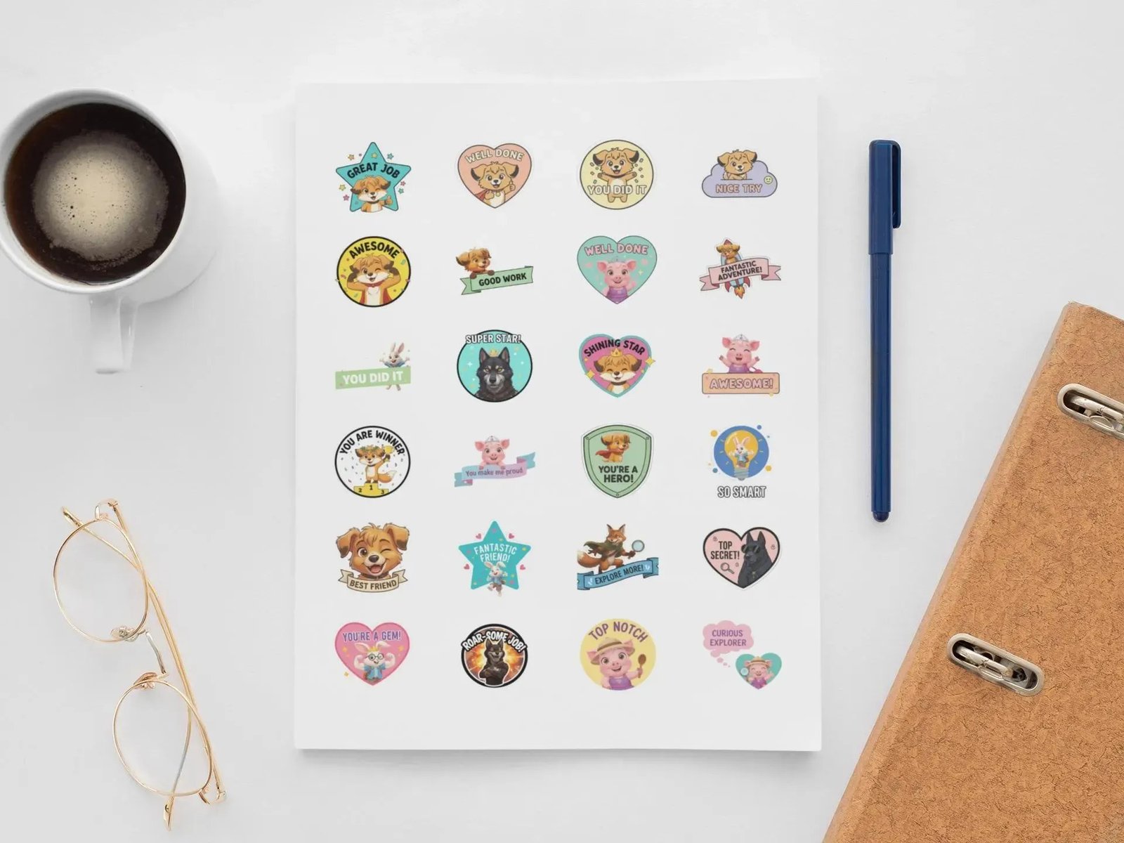 Rewards Sticker Sheet | Encouraging Designs for Kids’ Motivation