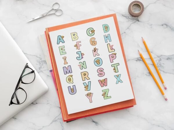 Funny Alphabet Kids Sticker Sheet